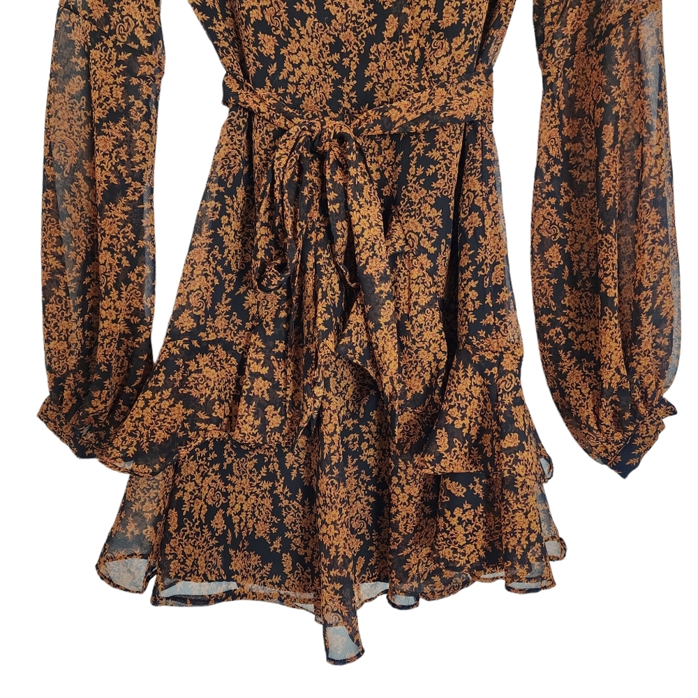 Fashion Nova Wildflower Longsleeve V Neck Mini Dress Size‎ Small - Picture 6 of 16